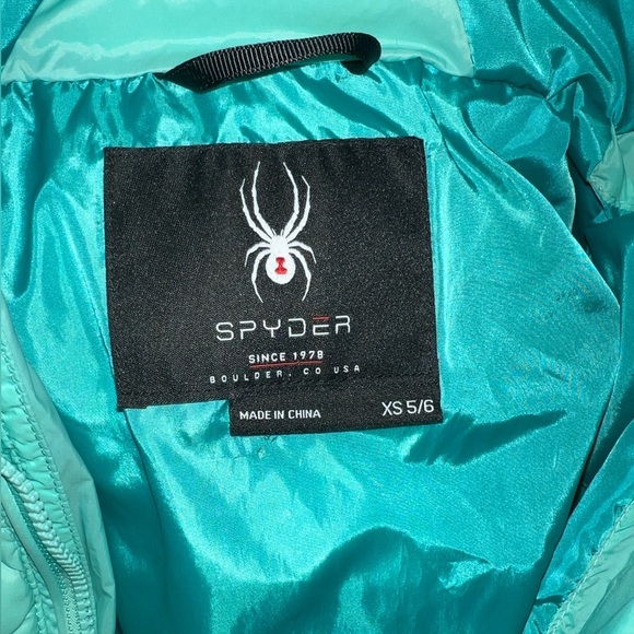 Spyder brand, Girls’ long chevron puffer coat sz xs 5/6 - Picture 5 of 5